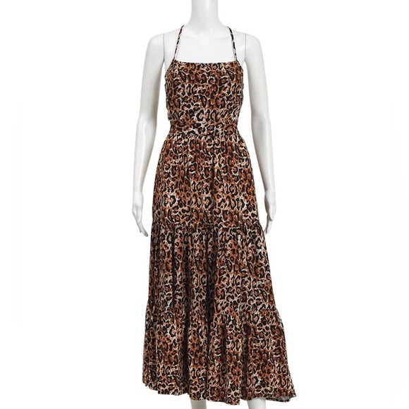 TIGERLILY Divya Leopard Print Crossover Back Tiered Midi Maxi Dress NWOT RRP$269 - Picture 10 of 16